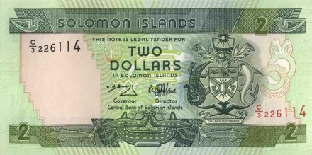 Соломоновы острова 2 доллара 1997 г. /Рыбаки/ UNC