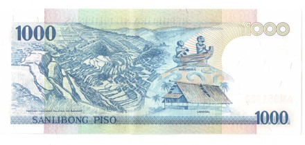 Филиппины 1000 песо 1991 Рисовые террасы Банауэ UNC / коллекционная купюра