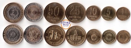 Аргентина Набор из 7 монет 1998-2013 г. 