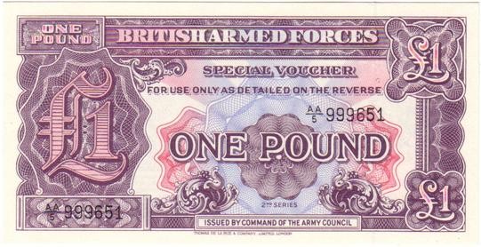 Великобритания 1 новый фунт 1948 /для военной торговли UNC  /2 серия