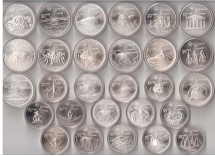 Канада Полный набор из 28 серебряных монет 1973 - 1976 г.  &quot;XXI летние Олимпийские Игры в Монреале&quot;  (1020,6 гр/серебра)