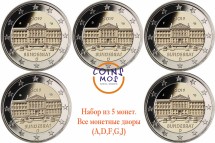 Германия 2 евро 2019 г. «70-летие Бундесрата»  все монетные дворы (A,D,F,G,J)    