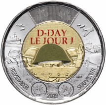 Канада 2 доллара 2019 г D-Day - 75 лет высадке союзников в Нормандии  Цветная