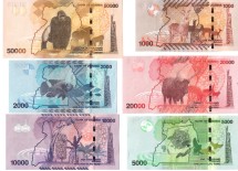 Уганда Набор из 6 банкнот 2018-2021 гг. (50000+20000+10000+5000+2000+1000 шиллингов) Животные  UNC    