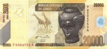 Конго 20000 франков 2006 г «Жирафы. Резная голова Bashilele»  UNC   