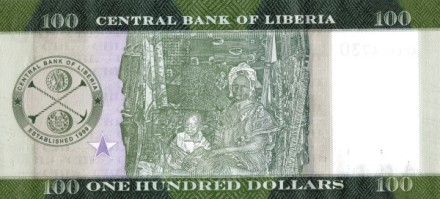 Либерия 100 долларов 2017 Торговки UNC / коллекционная купюра