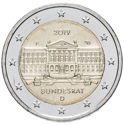 Германия 2 евро 2019 г  70-летие Бундесрата