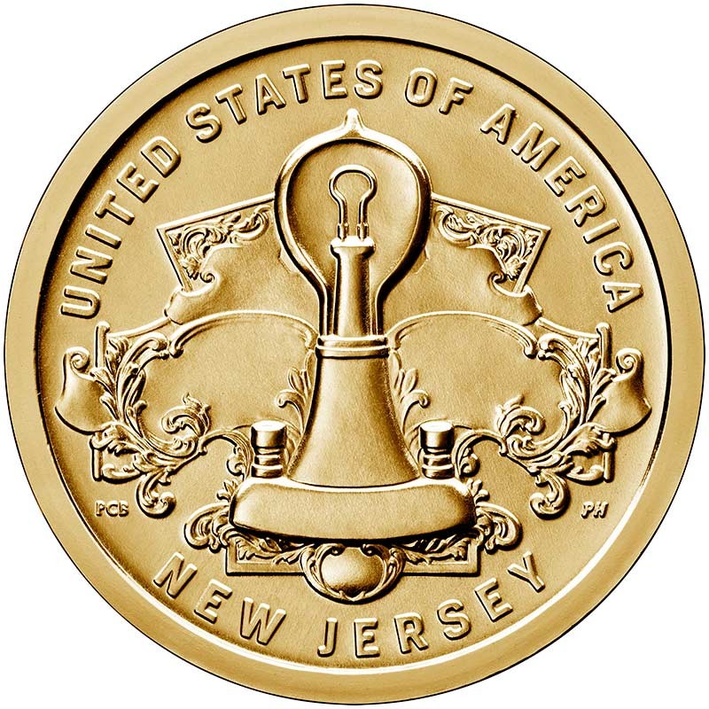 Лампа Томаса Эдисона США 1 доллар 2019 г.