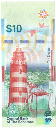 Багамские острова 10 долларов 2016 г. (Маяк на острове Абако) UNC