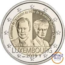 Люксембург 2 евро 2019 г. «100 лет вступления на трон Великой Герцогини Шарлотты»    тираж: 500 т.шт