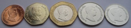 Иордания  Набор из 5 монет 2004 - 2009 г. Король Абдуллах ибн Аль-Хуссейн