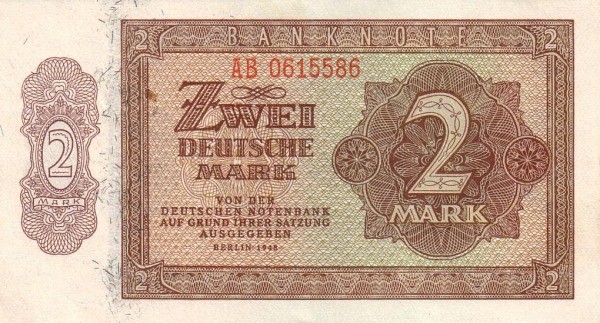 Германия (ГДР) 2 марки 1948 г. UNC