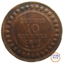 Тунис 10 сантимов 1917 г  (А)