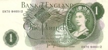 Великобритания 1 фунт 1960 - 1977 г  Елизавета II   UNC    