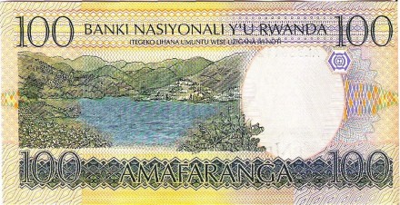 Руанда 100 франков 2003 г «Озеро Киву в Кибуйе» UNC