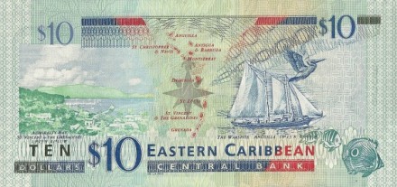 Восточные Карибы 10 долларов 2016 г Адмиралтейство-Бэй (Сент-Винсент) UNC