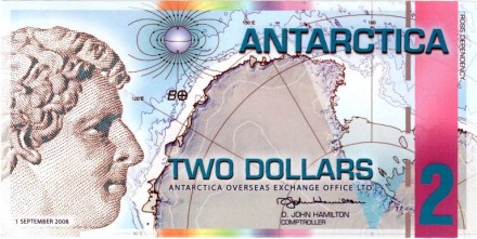 Антарктика 2 доллара 2008г. UNC