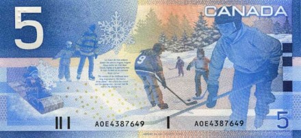 Канада 5 долларов 2002 г «Хоккей»  UNC 