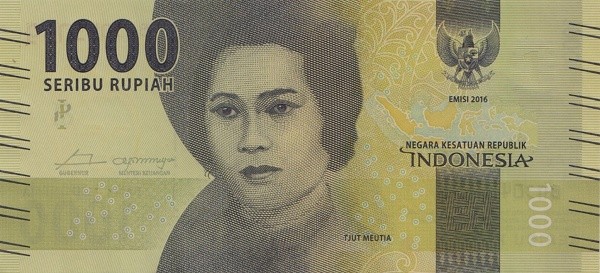 Индонезия 1000 рупий 2016 г /Национальные герои. Tjut Meutia/  UNC