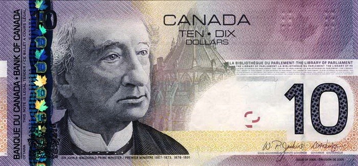 Канада 10 долларов 2005 г портрет сэра Джона А. Макдональда    UNC  