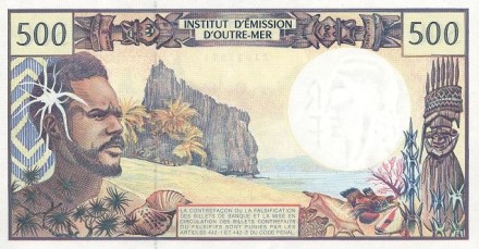Французские Тихоокеанские Территории 500 франков 1992 г. UNC R!
