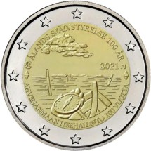 Финляндия 2 евро 2021 г.  Аландские острова