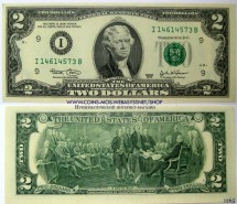 США 2 доллара 2009  UNC  F-Атланта  