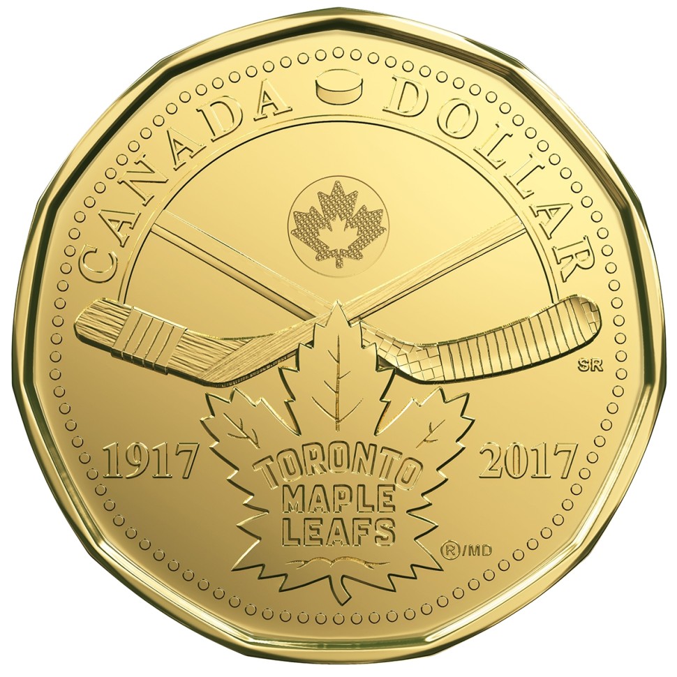 Канада 1 доллар 2017 г. «100 лет хоккейному клубу Toronto Maple Leafs»