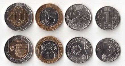 Молдавия Набор из 4 монет (1+2+5+10 лей) 2018 г.