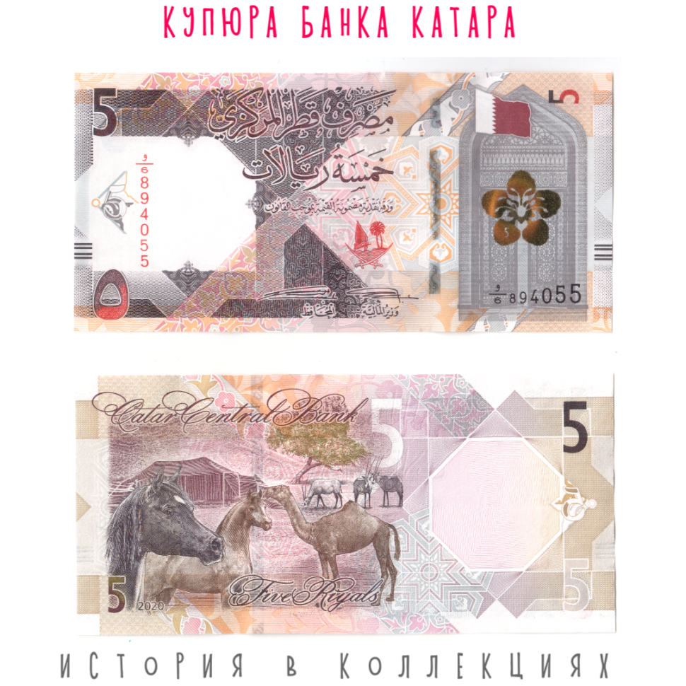 Катар 5 риалов 2020 г. Лошади, верблюды, газели UNC