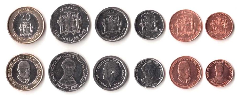 Ямайка Набор из 6 монет 1986-2008 г. Национальные герои