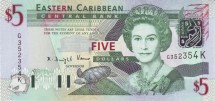 Восточные Карибы 5 долларов 2003 г. (литер. К- Сент-Китс) UNC 