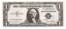 США 1 доллар 1935 D  XF - aUNC  (синяя печать)  