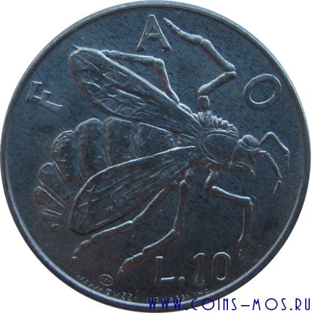 Сан-Марино 10 лир 1974 г Пчела медоносная. Монета FAO Спец. цена!!