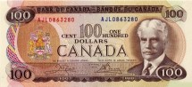 Канада 100 долларов 1975 г.  город Луненберг (Новая Шотландия)  UNC      