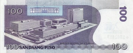 Филиппины 100 песо 2013 г «20 лет Банку Филиппин»  UNC  Юбилейная!