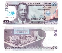 Филиппины 100 песо 2013 / 20 лет Банку Филиппин  UNC  Юбилейная! / коллекционная купюра
