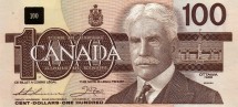 Канада 100 долларов 1988 г.  Канадский гусь  UNC       