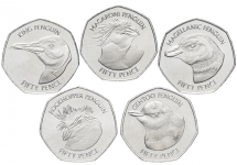 Фолклендские острова Набор из 5 монет 50 пенсов 2018 Пингвины