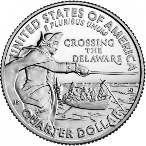 США 25 центов 2021 Джордж Вашингтон - Переправа через реку Делавэр  D