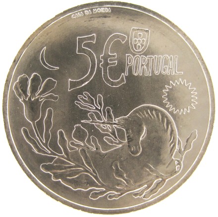 Португалия 5 евро 2023 Единорог UNC / коллекционная монета