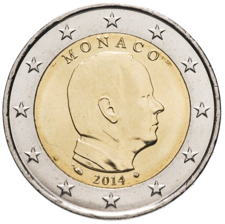 Монако 2 евро 2014 г. Князь Альберт II  