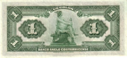 Коста-Рика Англо-Костариканский банк 1 колон 1917 г. XF - aUNC Достаточно редкая!