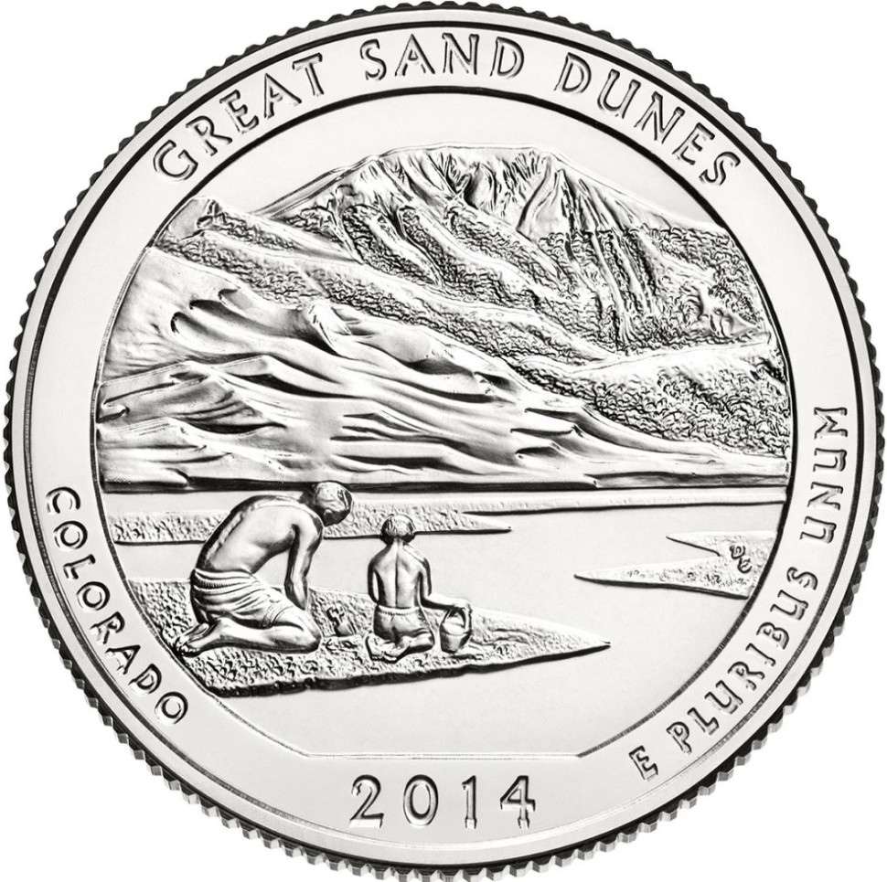 США Национальный парк Грейт-Санд-Дьюнс 25 центов 2014 г.