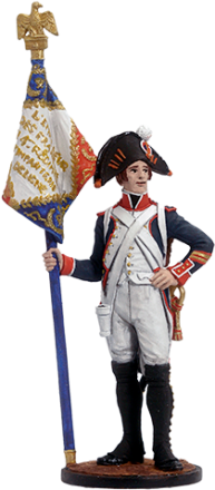 Старший сержант - орлоносец 4-го линейного полка. Франция, 1805 г. / Цветной, оловянный солдатик