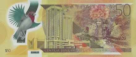 Тринидад и Тобаго 50 долларов 2014 г. 50 лет национальной валюте «Красный кардинал» UNC Пластик Редк.