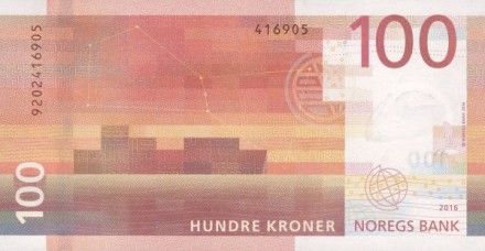 Норвегия 100 крон 2016 г  /Большая ладья викингов/  UNC  