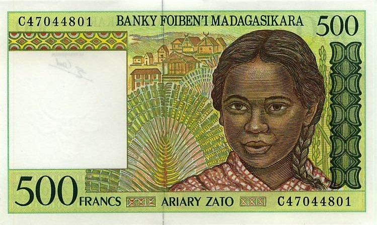 Мадагаскар 500 франков 1994 г «Пастухи Зебу»  UNC
