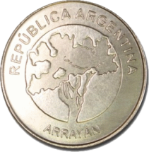 Аргентина 5 песо 2017 г. Миртовое дерево 