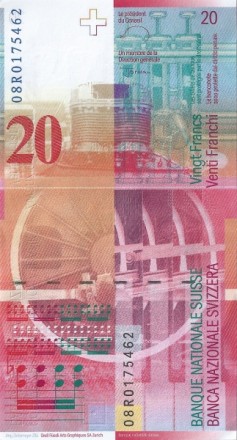 Швейцария 20 франков 2008 Французский композитор Артюр Онеггер UNC